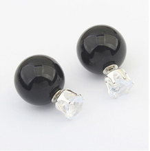 LZ Jewelry Hut 111908 The 2014 New Arrival Hot Selling Black And White Rhinestone Crystal Pearl Earrings For Women