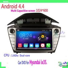 1024*600 2 din Pure Android 4.4 Car DVD For Hyundai ix35. with WIFI 3G GPS USB Capacitive screen Car radio car Audio car stereo