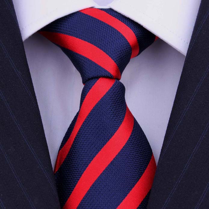 Brand Silk Tie Ties Men Corbatas Striped Blue Red Collar Neck Tie Wedding Dress Men s