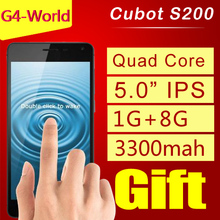 Original Cubot S200 Quad core MTK6582 cell phones 1.3Ghz Android4.4 phone 5.0′ IPS 13.0MP 1GB+8GB 3300mah OTG Google Play