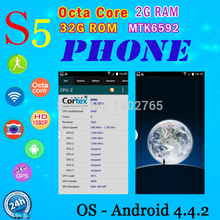 Dustproof waterproof S5 Phone MTK6592 Octa Core MTK6582 Quad Core 5.1 inch 16MP 3G i9600 G900 Android Mobile phone Fingerprint