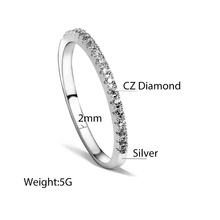 Hot Sale Wedding Bridal Band CZ Diamond Ring Silver 925 Gifts for Women Accessories Fashion Brand