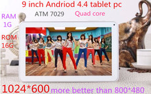 Brand Tablet pc  9 inch Actions ATM7029 Quad Core tablet Andriod 4.4 RAM 1G ROm 16G HDMI Bluetooth Wifi Dual Camera