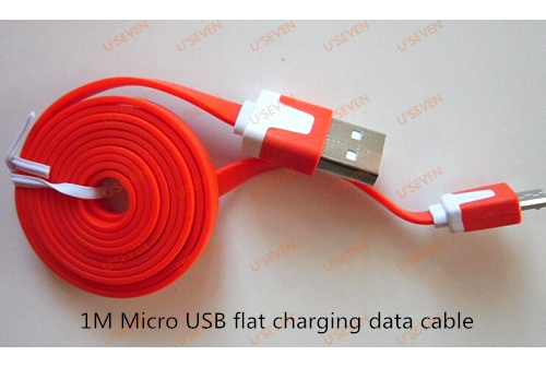 1M Colorful Noodle Flat V8 Micro USB Data Line Mobile Phone Accessory 1 6A Charger Charging