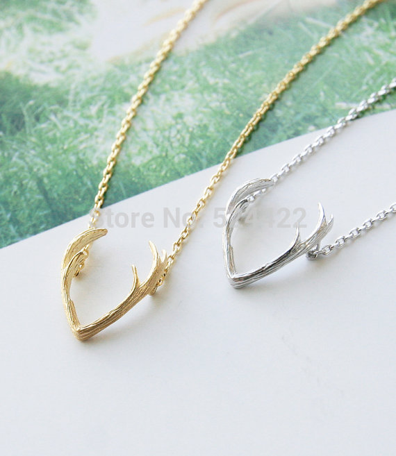 Min 1pc Horn necklaces pendants Antler Animal necklaces pendants for women Minimalist Necklaces Choker necklace XL