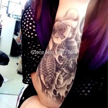 AX30 Arm Temporary Tattoo Fish VS Lotus VS Water waterproof Big size fake tatoo sticker art