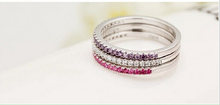 Wedding Band Set 925 Sterling Silver CZ Diamond Jewelry Purple Love Rings for Women Bague Zircon