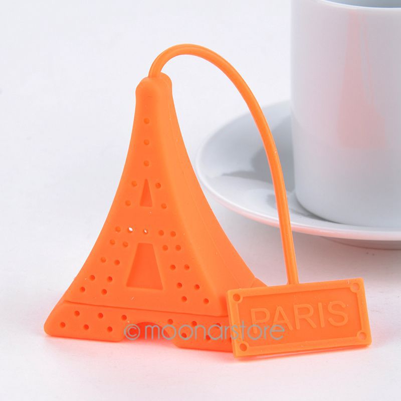 2015 Coffee Tea Set Silicone Eiffel Tower Tea Strainer Coffee Infuser Bag Package Tea Filter Infuser