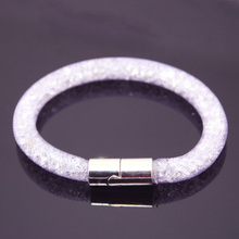 Hot sale Mesh Stardust Bracelets With Crystal stones Filled Magnetic Clasp Charm Bracelets Bangel for Women