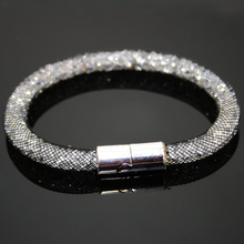 Hot sale Mesh Stardust Bracelets With Crystal stones Filled Magnetic Clasp Charm Bracelets Bangel for Women