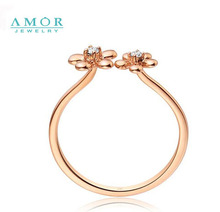 AMOR BRAND THE FLOWER OF LOVE SERIES 100 NATURAL DIAMOND 18K ROSE GOLD RING JEWELRY JBFZSJZ270
