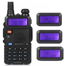 Baofeng UV-5RTP VHF/UHF 136-174/400-520 MHz Dual-Band FM High Power 1/4/8W Two-way Ham Radio Walkie Talkie + Earpiece
