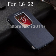 Original High quality smart View window PU Flip leather cell phone case for LG optimus G2 D802 luxury cover back brand cases