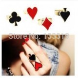Wholesales! 2015 New Hot Fashion personality Poker Mark ring jewelry wholesale love ring Free Shipping!