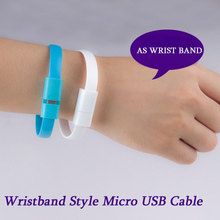 Colorful wristband style micro usb cable sycn cable for Samsung Galaxy S3 S4 HTC Android Smartphone