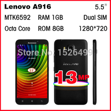 4G FDD LTE Dual Sim 5 5 Lenovo A916 smartphone Octa Core MTK6592 cell phones RAM