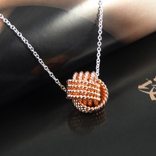 2 Colors Pendant collares 925 silver Ball Slide Rose gold Chain necklaces woman accessories Fashion jewerly