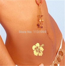 Sexy Classic Flower Flash Tattoo Jewelry Temporary Tattoos Gold Tattoo Sleeve Tatuagem Dourada Gold Tatoo Tatuajes