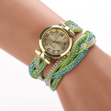 2015 Colorful Ladies Luxury Rhinestone Wrap Bracelet Quartz Wristwatches Women Dress Watches Relogio Feminino Dropshipping XR748