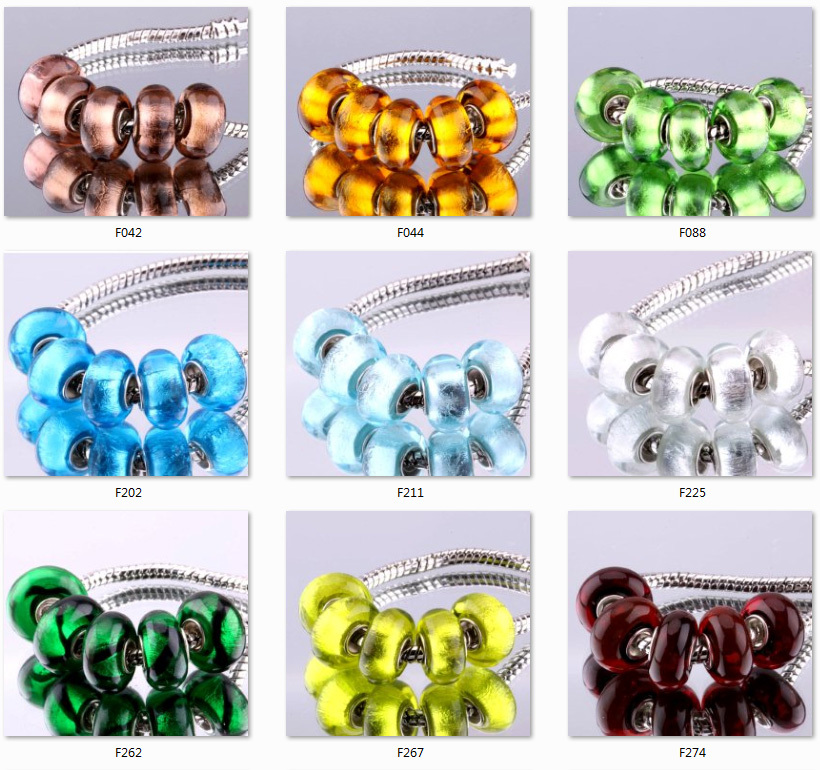 5PCS 925 sterling silver DIY thread Murano Glass Beads Charms fit Europe pandora Bracelets necklaces flzaodga