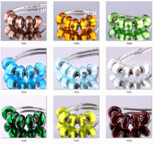 5PCS 925 sterling silver DIY thread Murano Glass Beads Charms fit Europe pandora Bracelets necklaces  /flzaodga fzlaoqsa F004