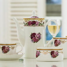 Violet Flower 24K Gold Edege Ceramic Coffee Sets made in China Coffee Cups with Saucers Coffee