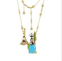 New arrival fashion les nereides romantic love flowers gold penant necklace for women fine jewelry collier