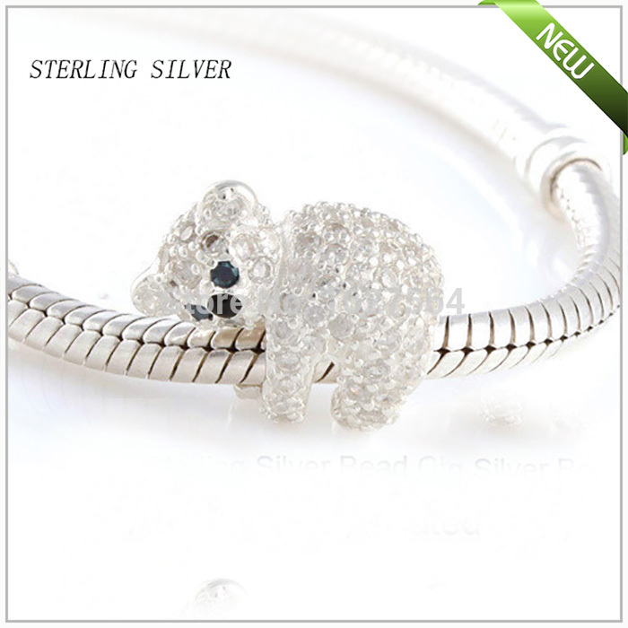 Hot Wholesale 2015 New Authentic 100 925 Sterling Silver Zircon Beads Charm Women Jewelry DIY Fits