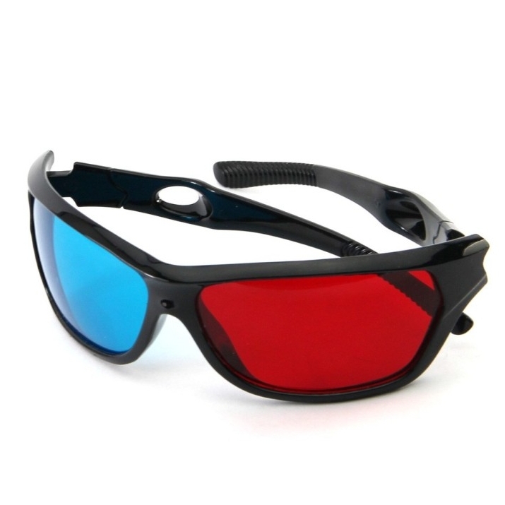 1pcs lot Retail Red Blue Plasma Plastic 3D Glasses TV Movie Dimensional Anaglyph Framed 3D Vision