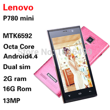 New Lenovo Phone MTK6592 Octa Core P780 mini Phone Android4.4 4.5″ 3G dual sim card 2G ram 16G Rom 13MP unlocked mobile phones