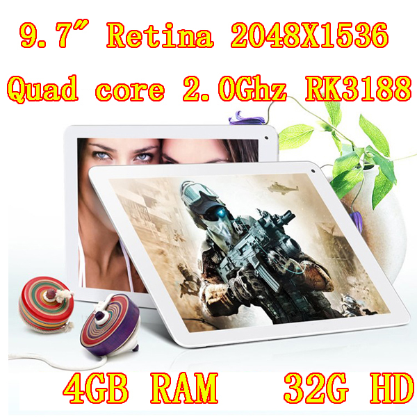 9 7 inch Retina Screen Quad Cores 2048X1536 DDR 4GB ram 32GB Rockchip RK3188 Camera 8