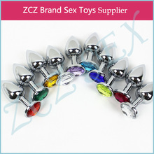 ZCZ New 1PC Butt Toy Plug Anal Insert sex products Stainless Steel Metal Plated Jeweled Sexy