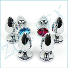 ZCZ New 1PC Butt Toy Plug Anal Insert sex products Stainless Steel Metal Plated Jeweled Sexy