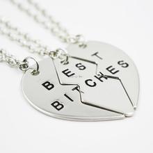 Personality best bitches for you Heart Pendant & Necklace Chain Choker Necklace Jewelry 2015 For Sister Lovely Gift