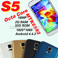 NEW Dustproof waterproof S5 Phone MTK6592 Octa Core Android4 4 2 Heart rate Fingerprint Phone i9600