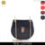 CHAIN LOCK SADDLE BAG IN GENUINE LEATHER - Women's Top Quality Full Grain Natural Real Leather Cross Crossbody Purse Handbag