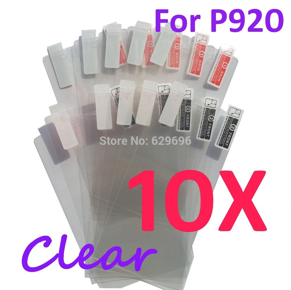 10pcs Ultra Clear screen protector anti glare phone bags cases protective film For LG P920 Optimus