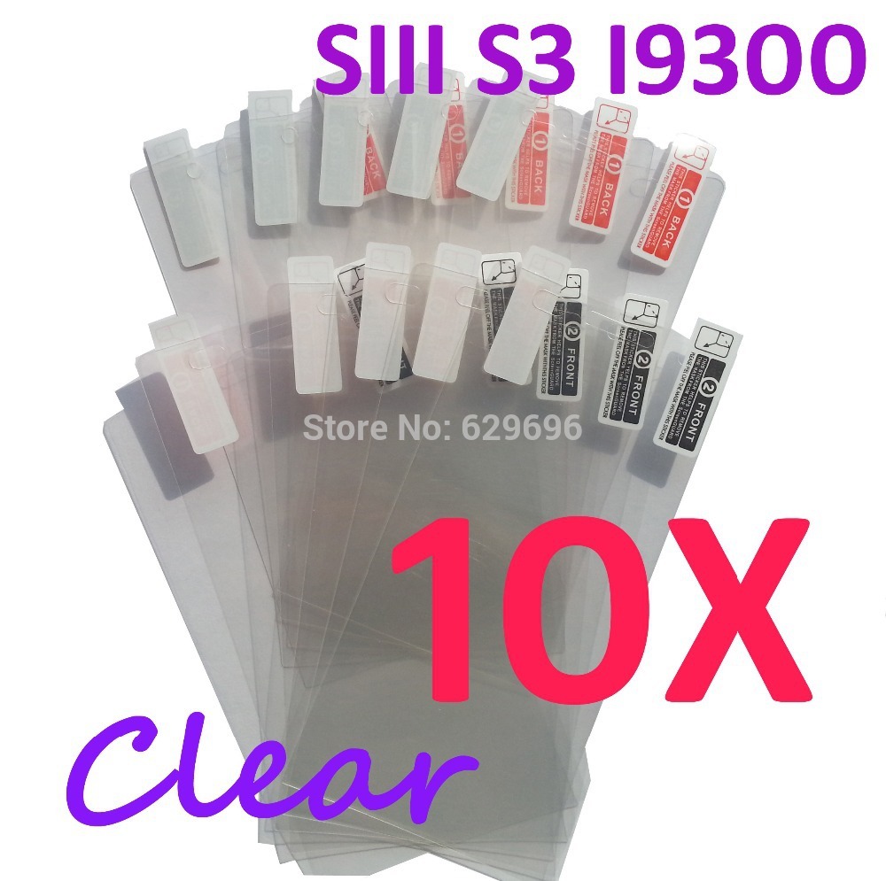 10pcs Ultra Clear screen protector anti glare phone bags cases protective film For Samsung GALAXY SIII