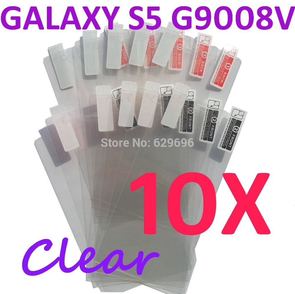 10pcs Ultra Clear screen protector anti glare phone bags cases protective film For Samsung GALAXY S5