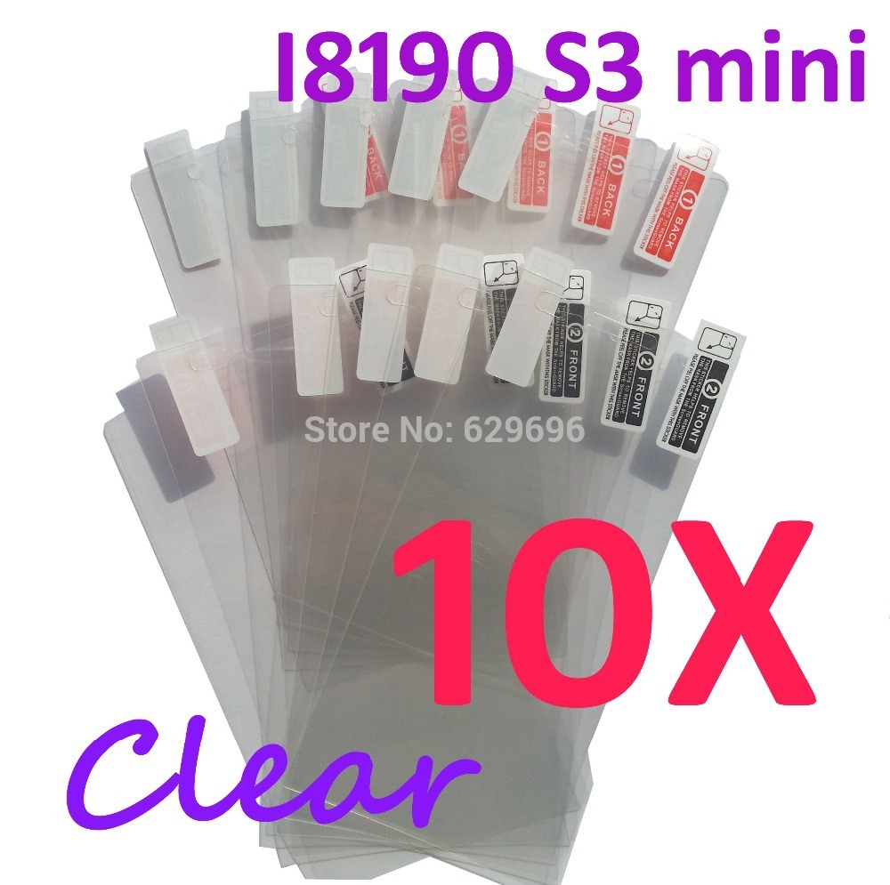 10pcs Ultra Clear screen protector anti glare phone bags cases protective film For Samsung I8190 Galaxy