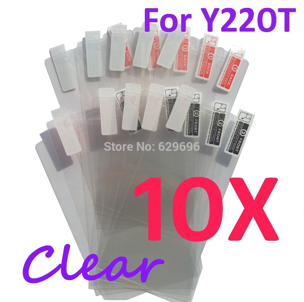 10pcs Ultra Clear screen protector anti glare phone bags cases protective film For Huawei Y220T