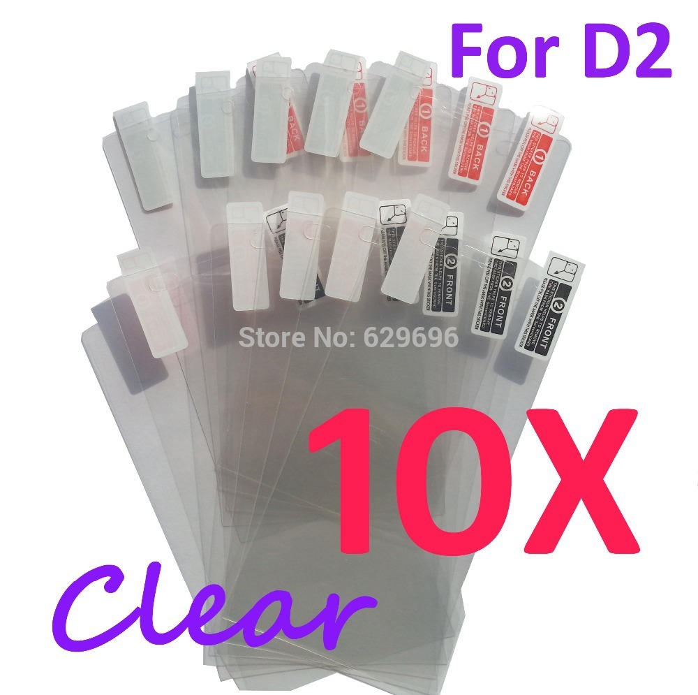 10pcs Ultra Clear screen protector anti glare phone bags cases protective film For Huawei D2