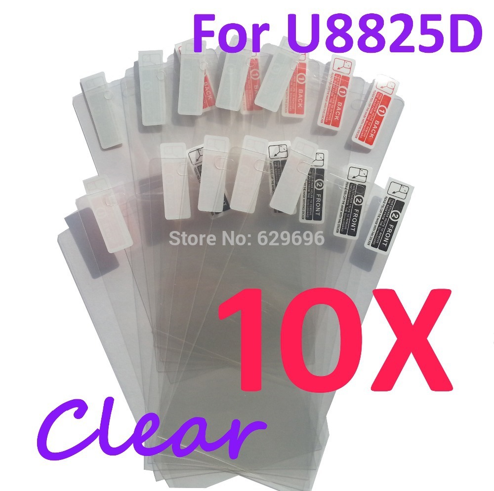 10pcs Ultra Clear screen protector anti glare phone bags cases protective film For Huawei U8825D