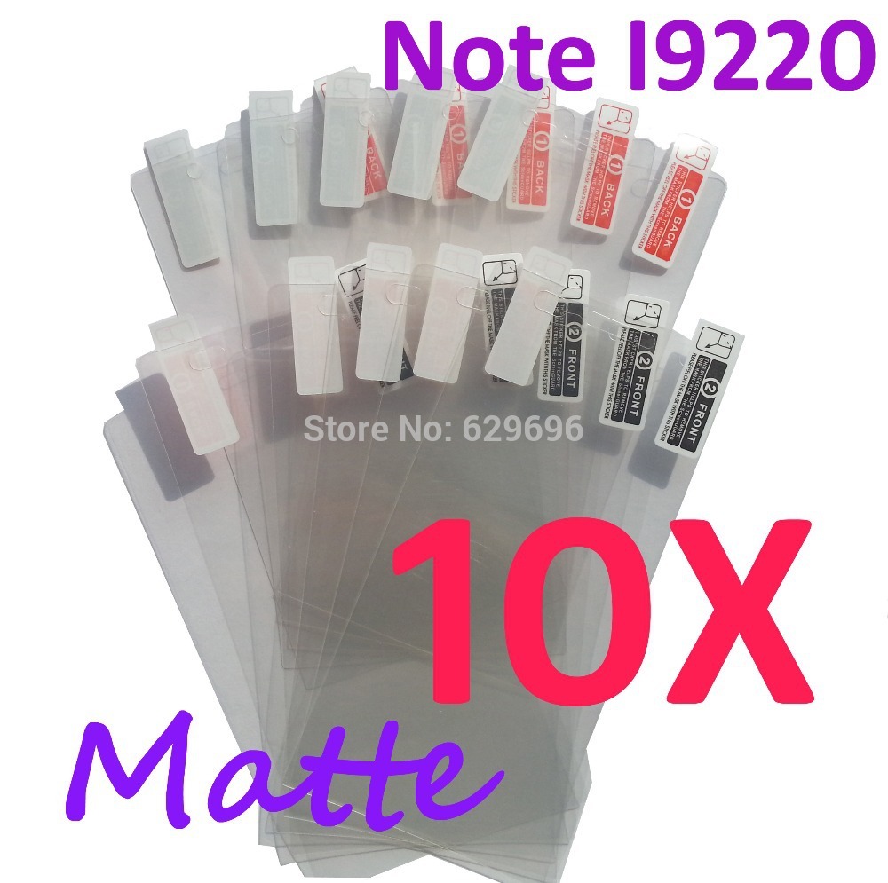 10pcs Matte screen protector anti glare phone bags cases protective film For Samsung GALAXY Note I9220