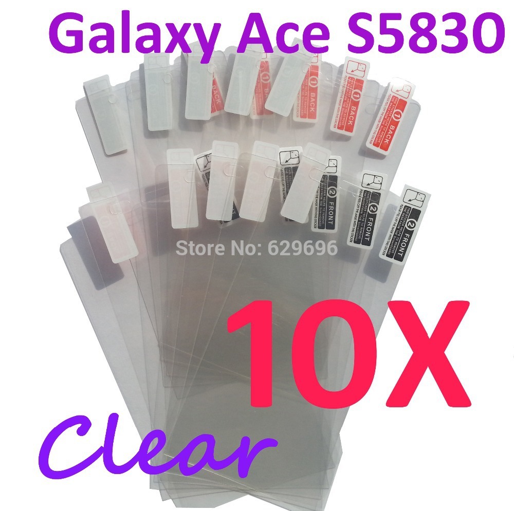 10pcs Ultra Clear screen protector anti glare phone bags cases protective film For Samsung Galaxy Ace