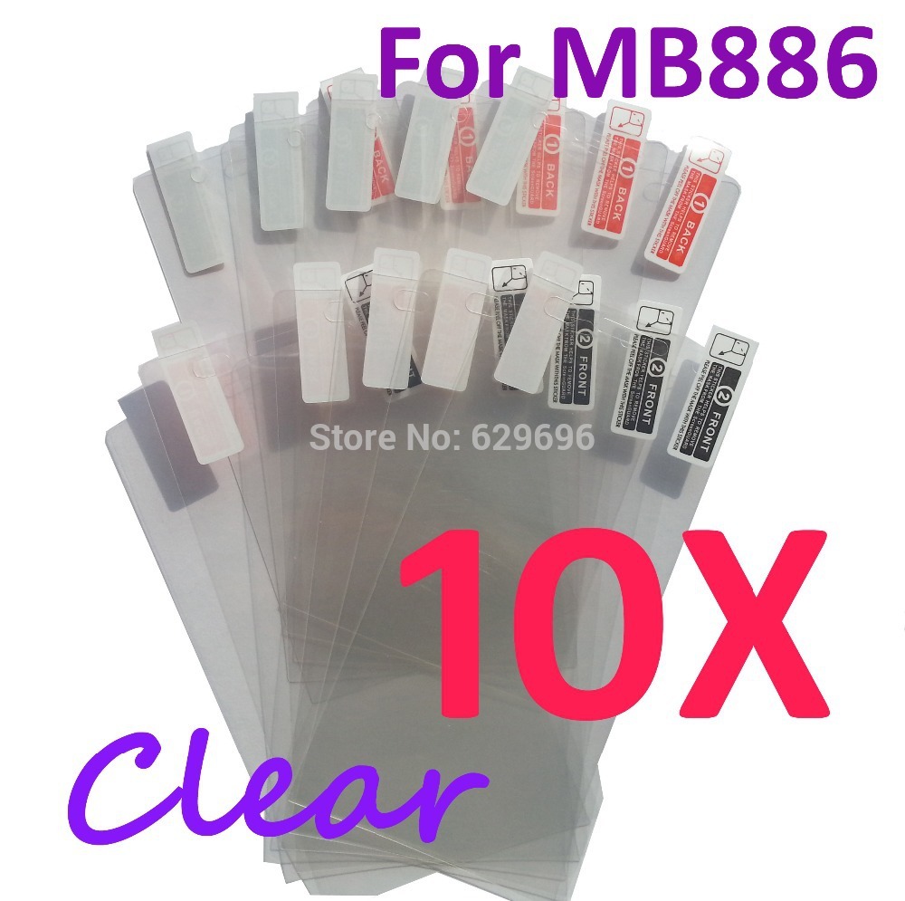 10pcs Ultra Clear screen protector anti glare phone bags cases protective film For Motorola MB886 ATRIX