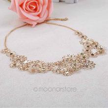 2015 New Arrive Elegant Women Lady Fashion Jewelry Multilayer Hollow Out Flowers Chokers Necklace JL MPJ461