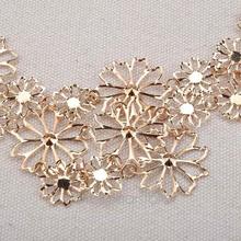 2015 New Arrive Elegant Women Lady Fashion Jewelry Multilayer Hollow Out Flowers Chokers Necklace JL MPJ461