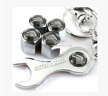 Free shipping Car Wheel Tire Valve Caps with Mini Wrench & Keychain for Citroen (4-Piece/Pack)