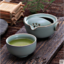 2pcs 1teapot 1teacup Korean style cyan color heart ceramic tea set kung fu tea cup tea